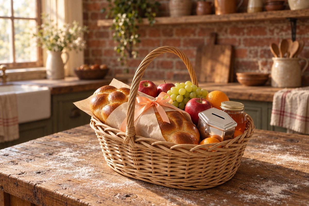 A care basket by a sunny window